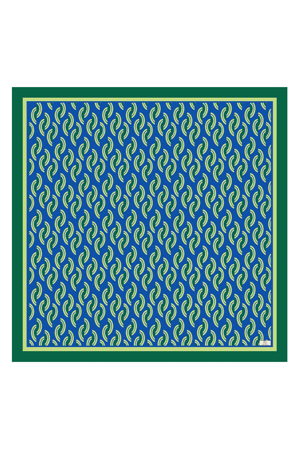 Desenli Twill İpek Eşarp Zümrüt 