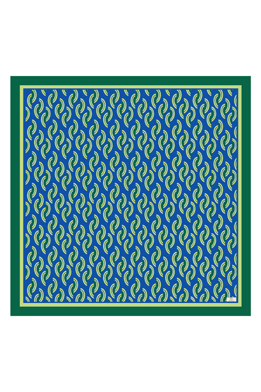 Desenli Twill İpek Eşarp Zümrüt 