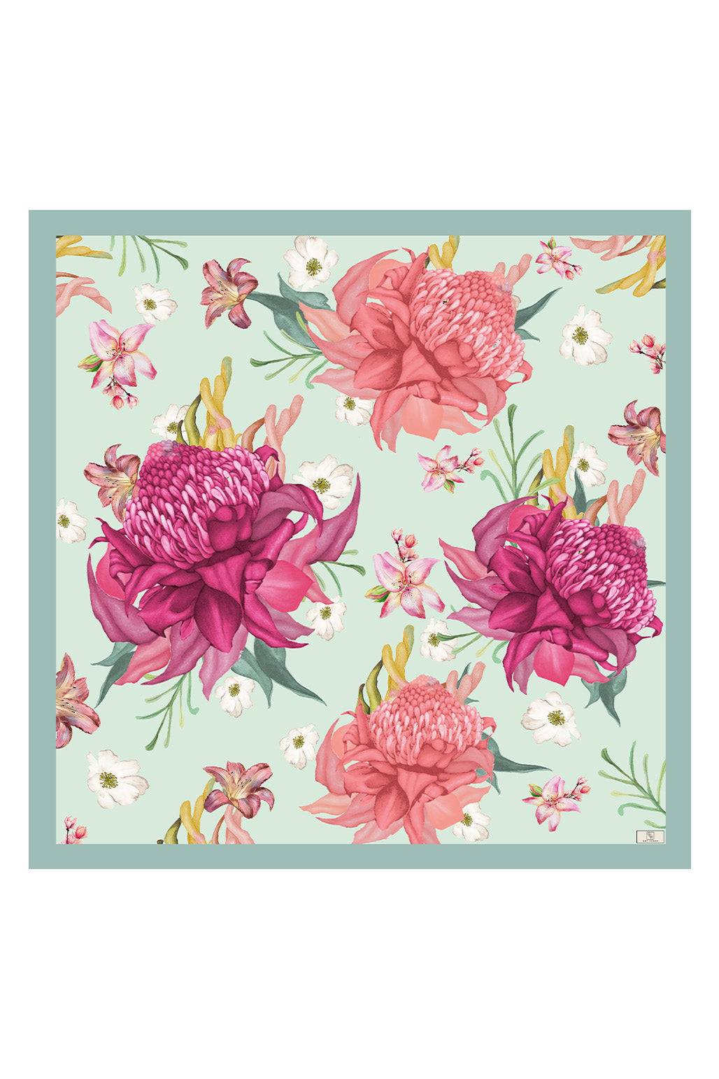 Çiçek Desenli Twill İpek Eşarp