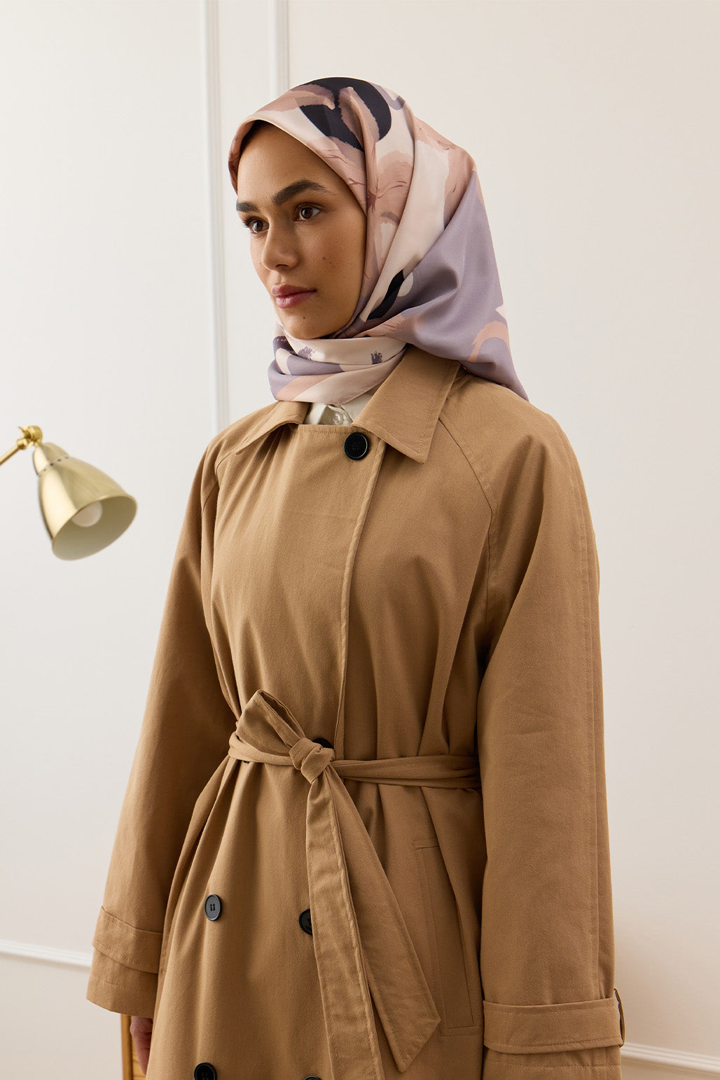 Floral Desenli İpek Eşarp