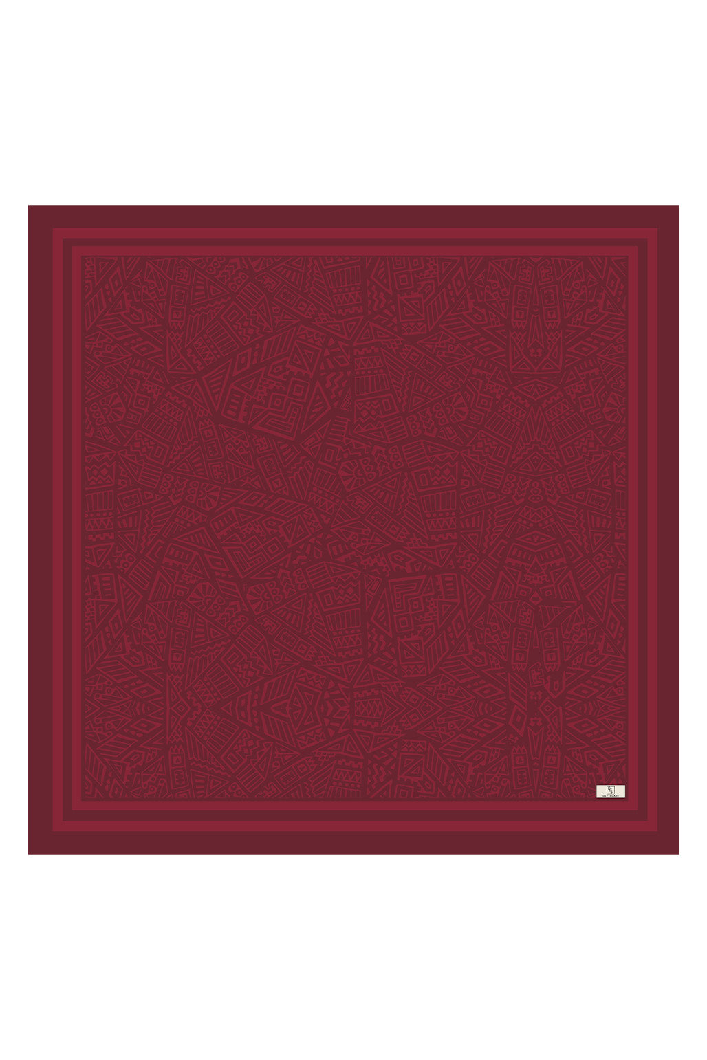 Bordo Desenli Twill İpek Eşarp